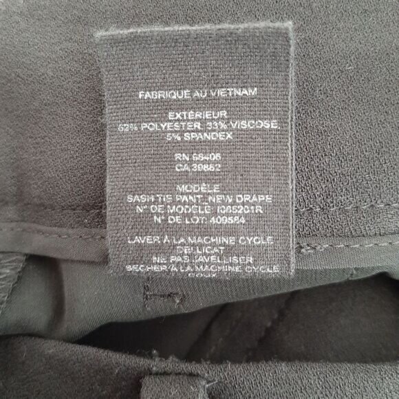 THEORY | Sash Tie Pant New Drape Trousers w Belt Black Sz 8 - Picture 16 of 16